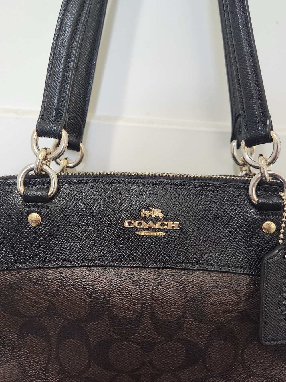 COACH Brooke Carryall Signature Canvas and Leather Tote Bag in Brown/Black - Picture 3 of 15